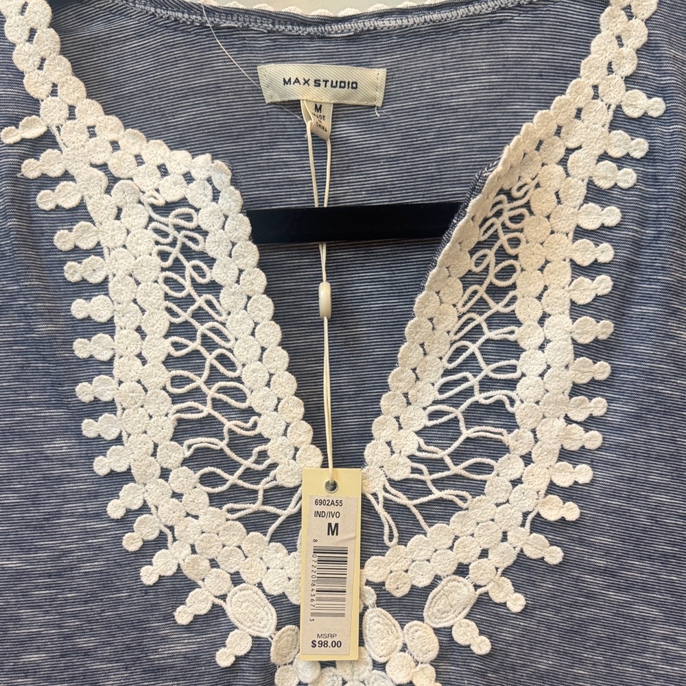 Max Studio Swing Dress Split Neck Sleeveless With… - image 2